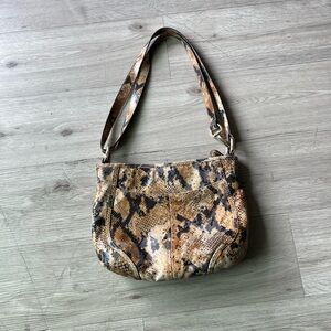 B. Makowsky Snake Leather Shoulder Bag